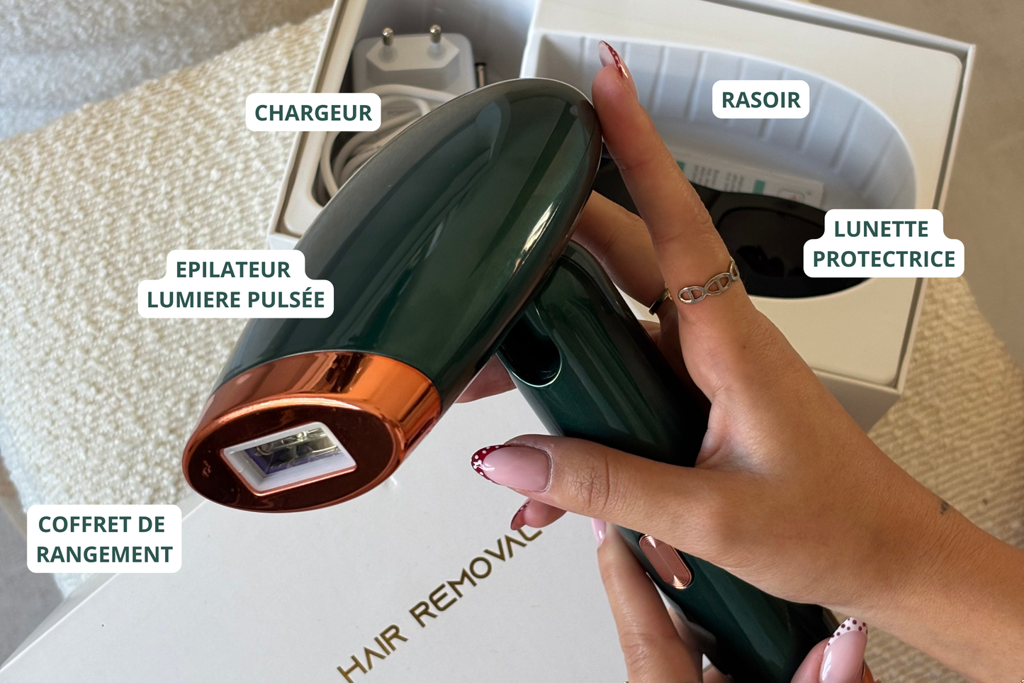 PACK COMPLET : L'ÉPILATEUR À LUMIÈRE PULSÉE